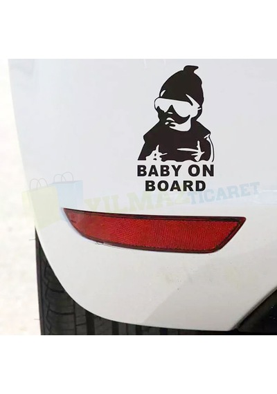 Baby On Board Arabada Bebek Var Cam Oto Sticker Etiket Yapıştırma