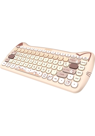 Catty Mini Wireless-bluetooth Kablosuz Ultra Sessiz Özel Tasarımlı Q Klavye Mouse Set Bej Km-6285 Diğer Catty Mini Wireless-bluetooth Kablosuz Ultra Sessiz Özel Tasarımlı Q Klavye Mouse Set Bej Km-6285 Diğer
