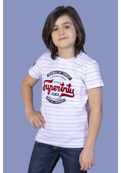 Toontoy Kids Toontoy Erkek Çocuk Çizgili Tişört Lacivert