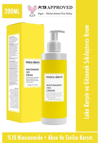 Maruderm Niacinamide %10 Leke Karşıtı ve Gözenek Sıkılaştırıcı Krem 200 ML
