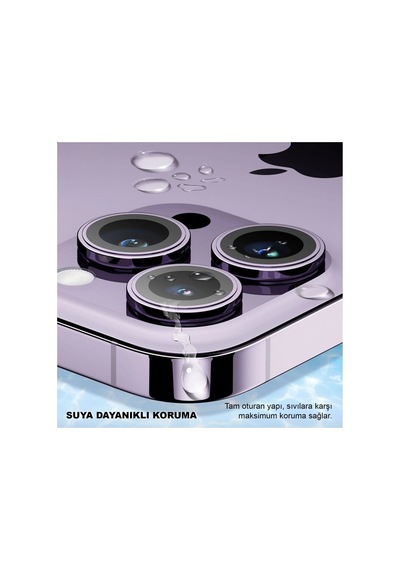 Sapphire Apple iPhone 14 Pro / 14 Pro Max Uyumlu 9 Mohs %99.99  Safir Renkli Kamera Lens Koruyucu