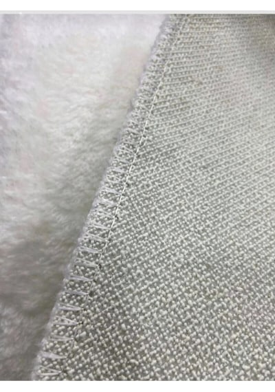 Raschel Carpet Carpet Yıkanabilir Kaymaz Taban Yuvarlak Peluş Halı Beyaz