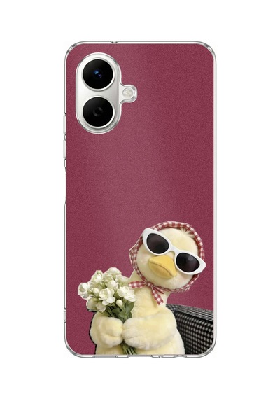 Infinix Smart 10 Uyumlu Çiçekli Ördek Baskılı Silikon Kılıf