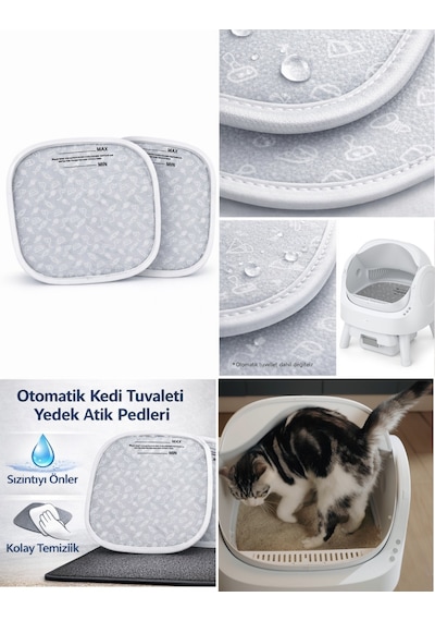 Petpivot Koku Önleyici Otomatik Kedi Tuvaleti Kum Pedi 2 Adet