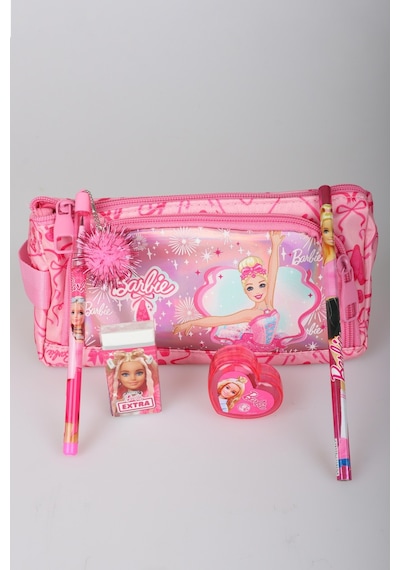 X Dekomus Lisanslı Barbie Ballerina Magic Collection Kalem Çantası,geçmeli Kalem,silgi,kalemtraş Ve Kurşun Kalem Seti Altın