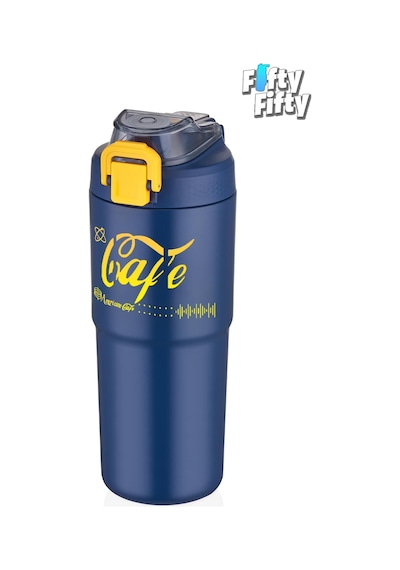 Vagonlife 2'li Çelik Termos-kahve Bardağı Seti 750ml Çift Kullanım Termos//450ml Mug Kahve Bardağı Lacivert