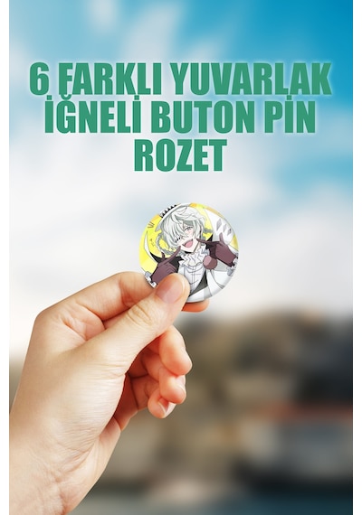 Nikolai Gogol Bungou Stray Dogs Çanta Süsü Rozet İğneli Buton Rozet Seti 6 Adet Altılı