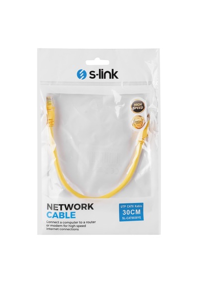 S-lınk Sl-cat6030ye Cat6 Patch 30cm Kablo Sarı 1923
