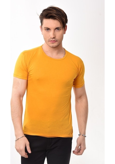 Erkek Slim Fit Bisiklet Yaka Kısa Kollu T-Shirt Tişört 10 Renk