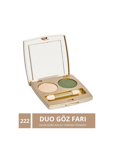Kajal İkili Göz Farı Shimmer Duo Eyeshadow 222 Açık Bej Orman Yeşili