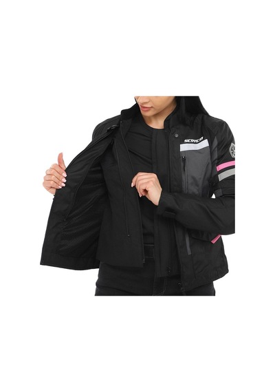 Motoanl Motosiklet Kadın Montu 4 Mevsim Uzun Oxford 600-d Dayanıklı Kumaş Women Motor Mont Black Siyah