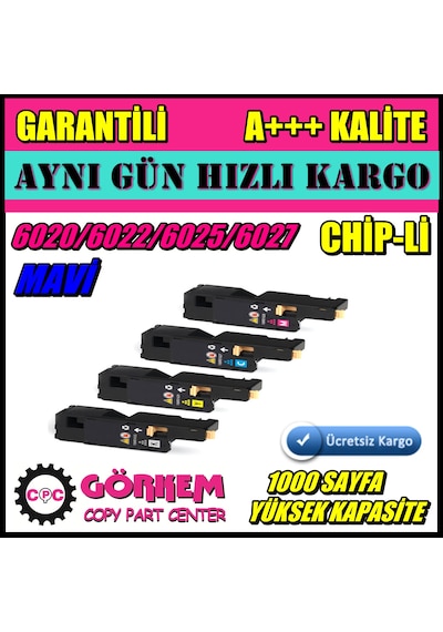 Xerox 6027 Uyumlu Toner Mavi