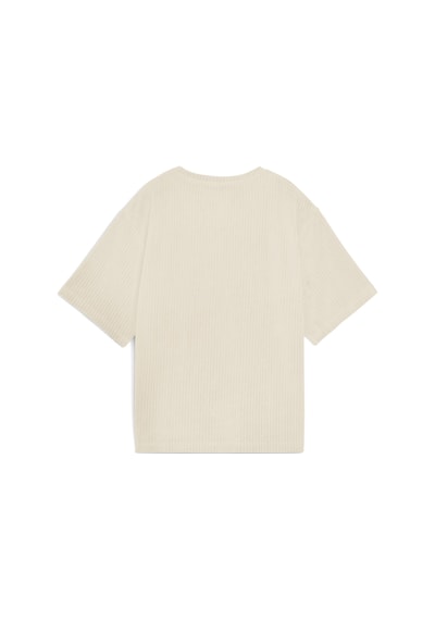 Puma Ess Elevated Velour Tee Kadın Yetişkin T-shirt Krem