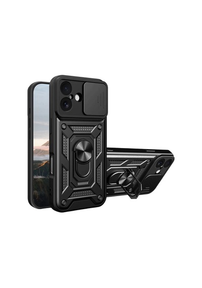 İphone 17 Pars Lens Yüzüklü Silikon - Siyah
