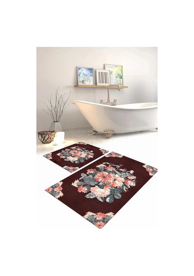 Buççin Online Mağaza Dijital Baskılı Yıkanabilir Kaymaz Taban Çiçek Detaylı Banyo Paspası Klozet Takımı Polyester Bordo Çok Renkli Buççin Online Mağaza Dijital Baskılı Yıkanabilir Kaymaz Taban Çiçek Detaylı Banyo Paspası Klozet Takımı Polyester Bordo Çok Renkli
