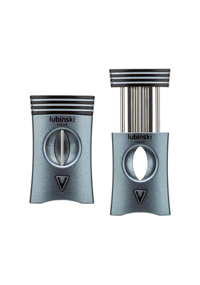 Lubinski Metal Gri Puro Seti 1 Torch Çakmak, 60 Ring V-cut Puro Kesici 8084at