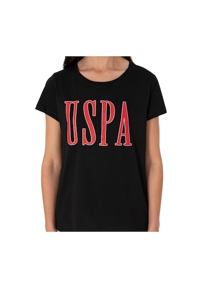 U.S. Polo Assn. Kadın Marka Yazılı T-shirt SIYAH