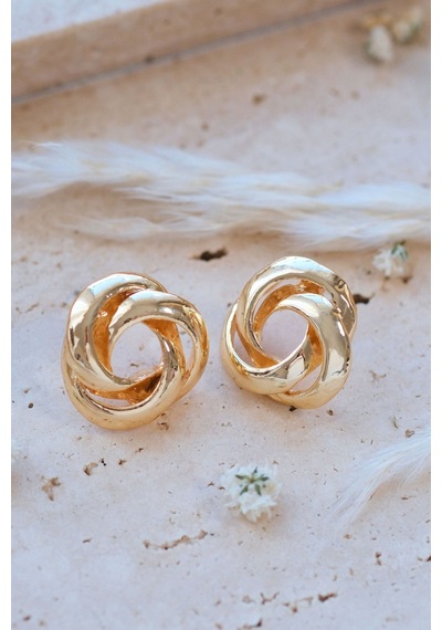 Kadın Gold Loop Küpe Çok Renkli