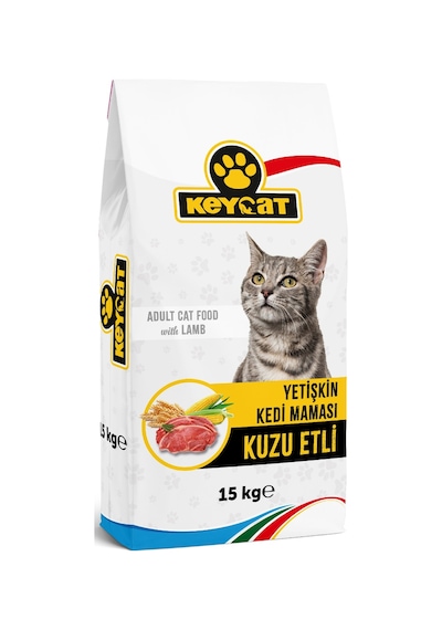 Keycat Kuzu Etli Yetişkin Kedi Maması 15 KG