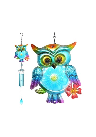 Feng Shui Baykuş Tasarımlı Cam İşlemeli Rüzgar Çanı Bahçe Balkon Dekorasyon Ürünü Yeni Ev Hediyesi 40  Cm 26274204