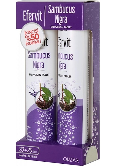 Efervit Sambucus Nigra Takviye Edici Gıda 20+20 Efervesan Tablet