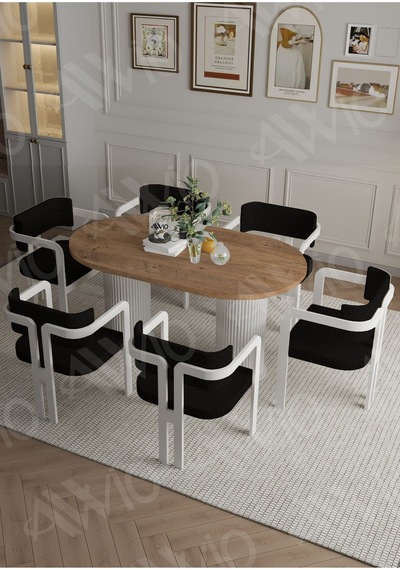 Avvio Romeo Ptt Lake Mdf Ayak 6'lı Tokyo Metal Demonte Sandalye 80x160 Masa Sandalye Takımı Akça