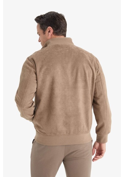 Defacto Slim Fit Dar Kesim Dik Yaka Fermuarlı Süet Mont D1524ax25aubn267 Kahve