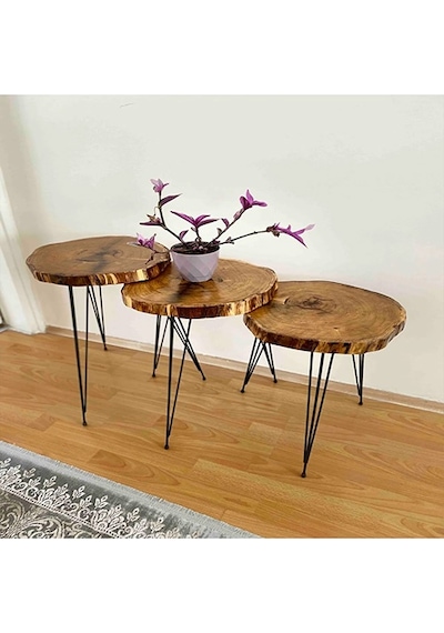 Metal Firkete Ayak 42 Cm 4lü Set Masa Orta Sehpa Zigon Kütük Ayak