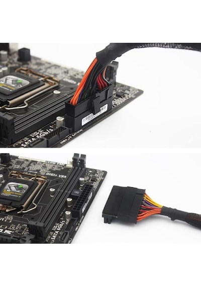 4982 Atx 24 Pin To Erkek Dişi Anakartlar 90 Derece Açı Adaptör