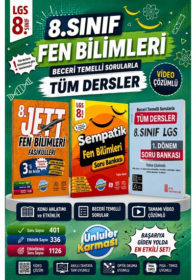 8.sınıf Jett Fen Bilimleri Fasikülleri-sempatik Fen Bilimleri Soru Bankası -1.dönem Tüm Dersler Sb.