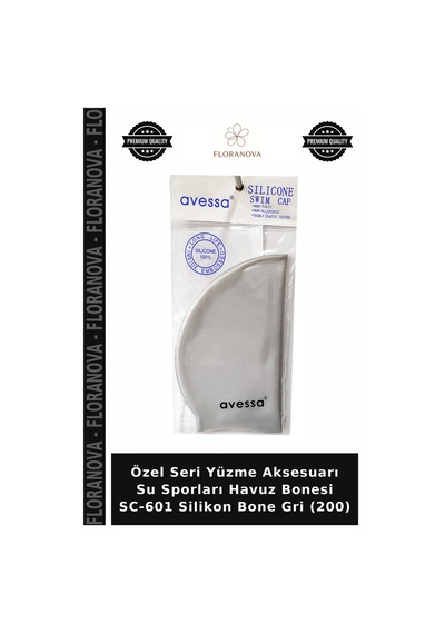 Özel Seri Yüzme Aksesuarı Su Sporları Havuz Bonesi Sc-601 Silikon Bone Gri 200