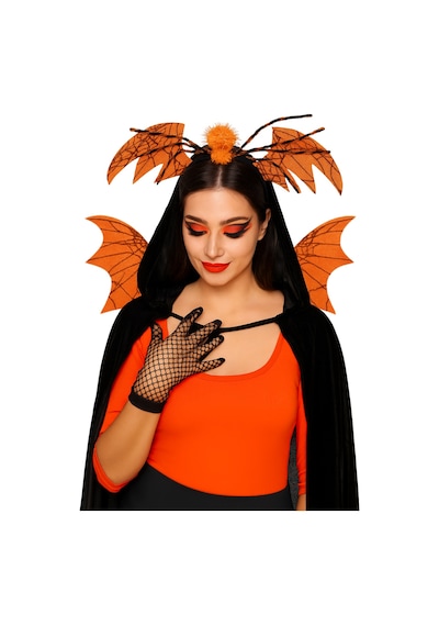Halloween Cadılar Bayramı Taç Turuncu Yarasa Kanatlı Örümcekli Parti Tacı Korku Tacı Diğer