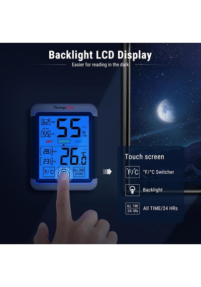 Thermopro Tp55 Dijital İç Mekan Higrometre Termometresi Sıcaklık Ve Nem Monitörü Bebek Odası Çocuk Odası Nemi