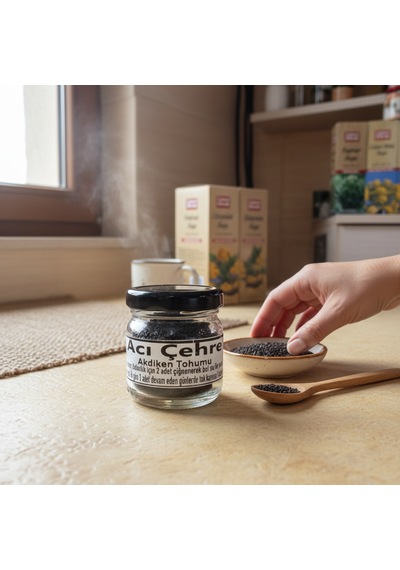 Çeçen Baharat Acı Çehre Tohumu Akdiken Tohumu Cam Kavanoz 14 Gr