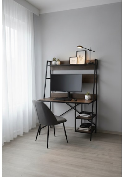 Modern Raflı Çalışma Masası 60x150 - Bilgisayar Ofis Ders Masası Oyuncu Masası Metal Siyah Modern Raflı Çalışma Masası 60x150 - Bilgisayar Ofis Ders Masası Oyuncu Masası Metal Siyah