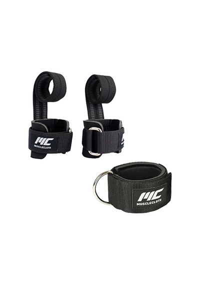 Musclecloth Ankle Cuff + Big Grip Pro Seti Siyah
