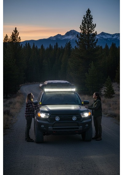 Offroad Oval Tepe Sis Lambası 110cm 180led Beyaz-amber Çakarlı 540w Yayıcı Delici Offroad Led Bar