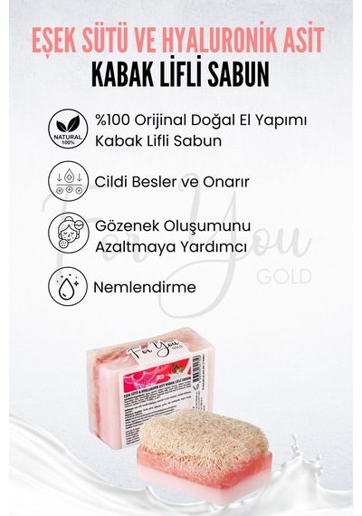 Doğal Kabak Lifli Eşek Sütü & Hyaluronik Asit Sabun Kabak Lifi - Lavanta