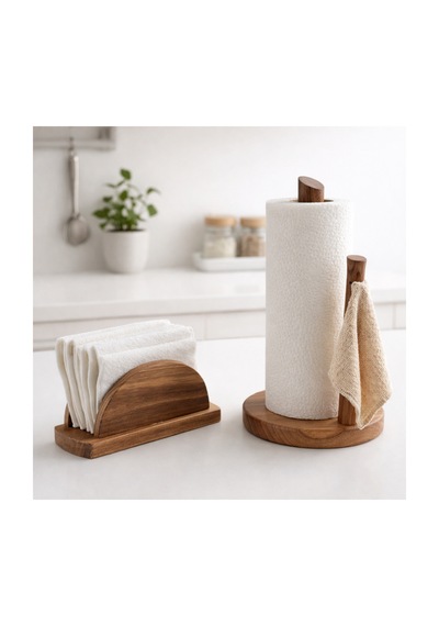 CH woodline Ceviz Kağıt Havluluk Ve Peçetelik Seti Doğal Ahşap Mutfak Organizer, 2 Li Set, Dayanıklı Ve Dekoratif Tasarım - CH woodline Ceviz Kağıt Havluluk Ve Peçetelik Seti Doğal Ahşap Mutfak Organizer, 2 Li Set, Dayanıklı Ve Dekoratif Tasarım -