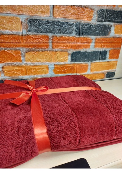 Özdilek Svv Border Kalın ve Süper Emici Yeni Seri Banyo Havlusu 76x147 - Brick Red Kırmızı