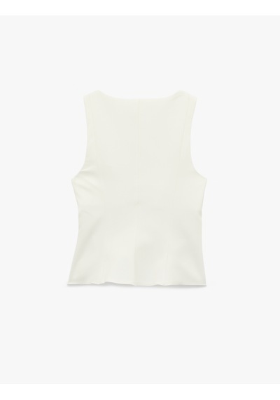 Koton Kolsuz U Yaka Peplum Bluz Beyaz 6sak60239pw