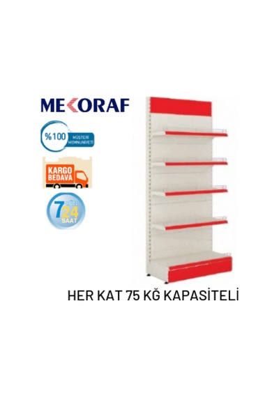 Mekoraf Mekoraf Market Rafı 225X90X30 Cm 5 Katlı