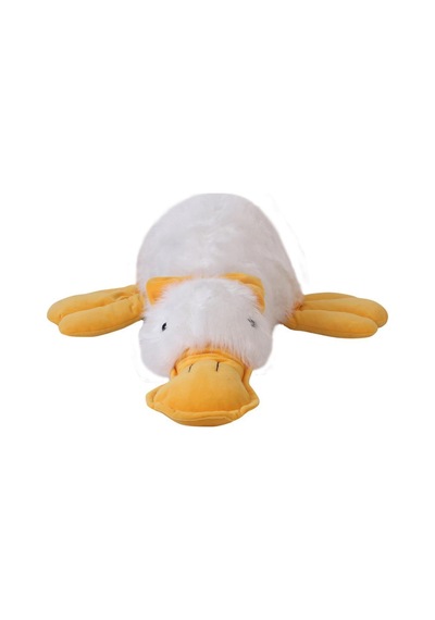 Tüylü Ördek Beyaz Peluş 45Cm