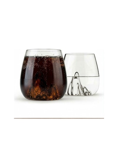 Japon Zen Stili Fuji Dağı Figürlü Camtasarım Viski & Bourbon Bardağı Şeffaf