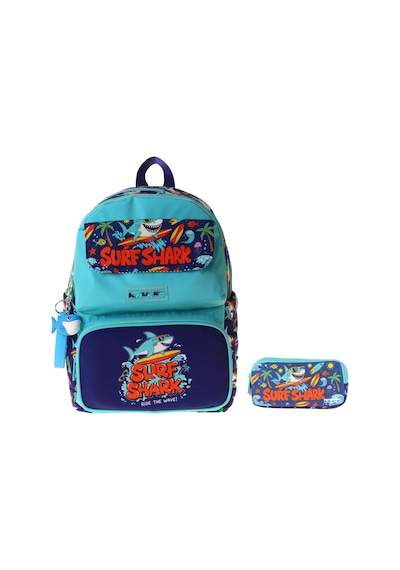 Kaukko Kids Surf Yeşil - Lacivert Erkek Çocuk İlkokul Sırt Çantası Ve Kalem Çantası Seti - Setkk-l5354c Çok Renkli