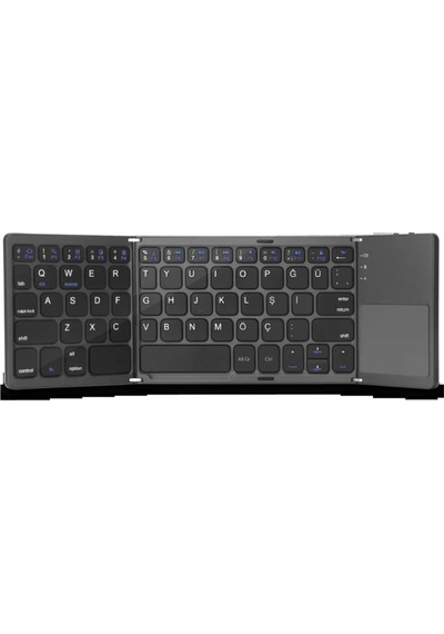 Plentiful Katlanabilir Bluetooth Type-c Klavye Türkçe Q Android / Apple Uyumlu iOS Siyah