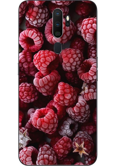 Oppo A5 2020 Uyumlu Ahududu Frambuaz Baskılı Silikon Kılıf Renkli
