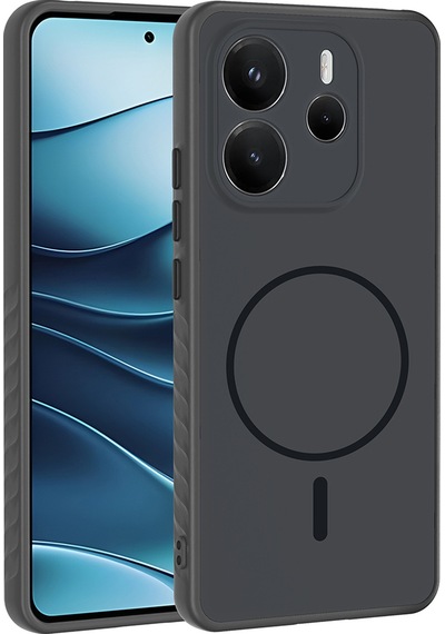 Maks Technology Redmi Note 14 4g Kılıf M-safe Şarj Özellikli Mkst Tea Kapak - Siyah
