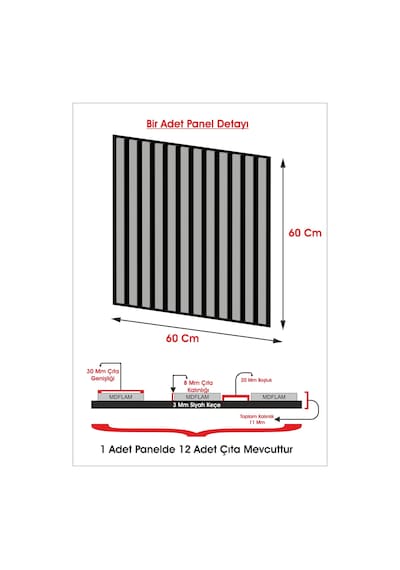 Winflex Mini Eko Akustik Ahşap Panel Savana Meşe - 60x60cm