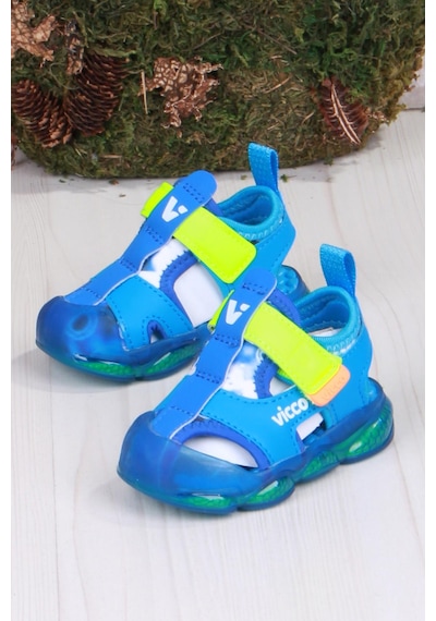 Vicco 332.e25y.217 Live Saks Mavi İlk Adım Işıklı Erkek Çocuk Sandalet Saks Mavi